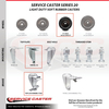 Service Caster 4 Inch Soft Rubber Wheel Swivel Top Plate Caster Set with Brake SCC-20S414-SRS-TLB-4